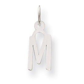 Small Slanted Block Initial M Charm Pendant 14k white Gold YC645M, MPN: YC645M, 191101634284