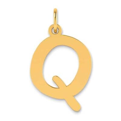 Bubble Letter Q Initial Pendant 14k Gold Polished YC1441Q, MPN: YC1441Q, 196904077627