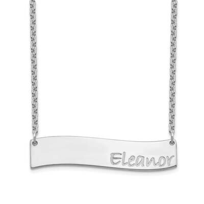 Medium Wavy Bar Necklace 14k White Gold XNA1073W, MPN: XNA1073W, 191101991387
