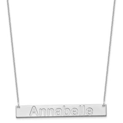 Polished Arial Rounded Bar Necklace 10k White Gold Large 10XNA1241W, MPN: 10XNA1241W,
