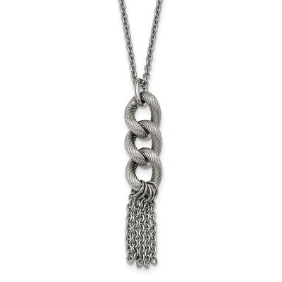 Oval Chain with 2 Inch Extender Necklace Stainless Steel SRN2168-16.25 by Chisel, MPN: SRN2168-16.2…