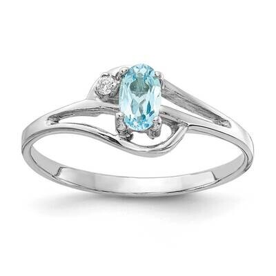 5x3mm Oval Blue Topaz Diamond Ring 14k White Gold X9713BT_AA, MPN: X9713BT_AA, 883957640075