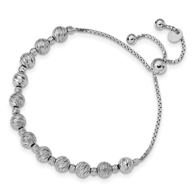 Leslie&#39;s Diamond-cut Adjustable Bracelet Sterling Silver Polished HB-QLF982, MPN: QLF982, 191101675…