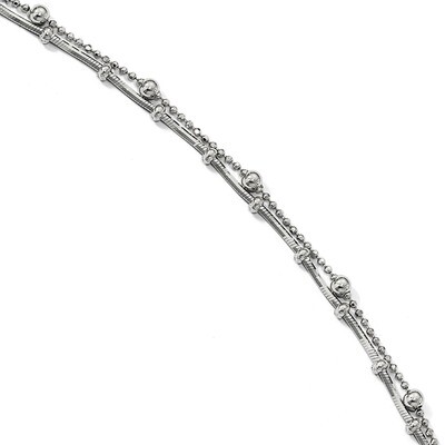 Leslie&#39;s Double Strand with 0.5 inch Extender Anklet 9 Inch Sterling Silver HB-QLF835-9, MPN: QLF83…