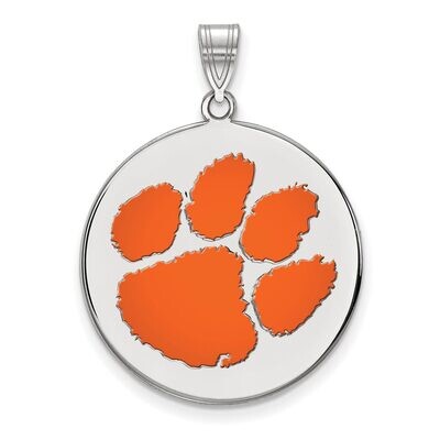 Clemson University Extra Large Enamel Disc Pendant Sterling Silver SS046CU, MPN: SS046CU, 886774680…