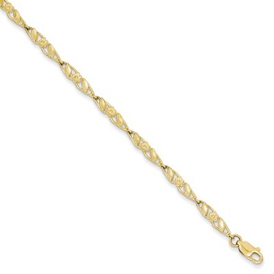 Solid Polished Open Back Flower &amp; Leaf Bracelet 7 Inch 10k Gold 10DC17-7, MPN: 10DC17-7, 8839573932…
