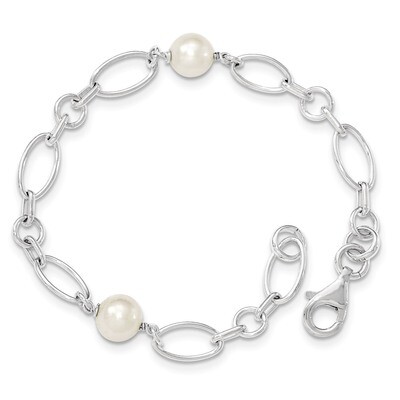 7.5 Inch Cultured Pearl Bracelet Sterling Silver Polished QH5051-7.5, MPN: QH5051-7.5, 883957547473