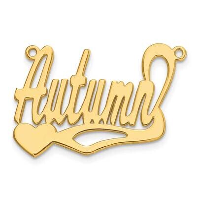 Polished Heart Name Plate Sterling Silver Gold-plated XNA132GP, MPN: XNA132GP, 191101541278