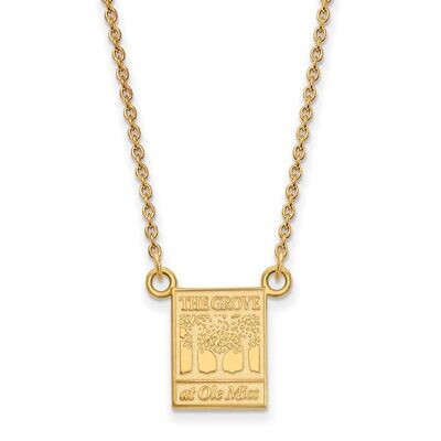 University of Mississippi Small Pendant with Chain Necklace 14k Yellow Gold 4Y064UMS-18, MPN: 4Y064…