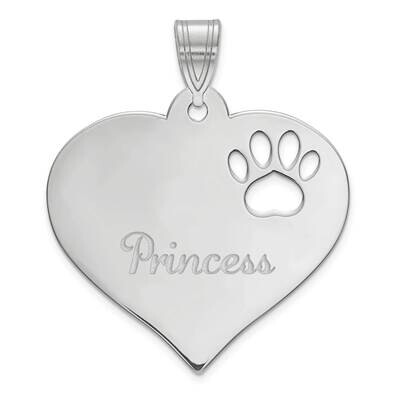 Heart Pendant with Pawprint Cutout Sterling Silver Rhodium-plated XNA769SS, MPN: XNA769SS, 19110122…