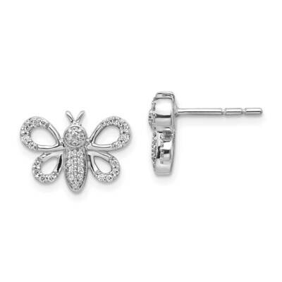 Bee Earrings 14k White Gold Diamond EM3758-025-WA, MPN: EM3758-025-WA, 883957374178
