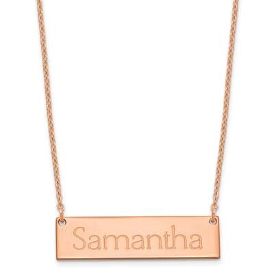 Small Polished Name Bar Necklace Sterling Silver Rose-plated XNA647RP, MPN: XNA647RP,