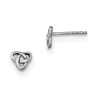 Celtic Post Earrings Sterling Silver Rhodium-plated Polished QE11970, MPN: QE11970, 191101231223