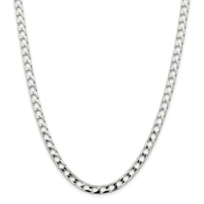 22 Inch 6.25mm Polished Open Curb Chain Sterling Silver QFOC220-22, MPN: QFOC220-22, 883957832890