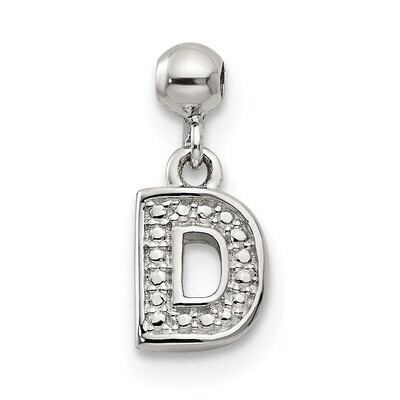 Letter D Charm Sterling Silver Dangle QMM190D, MPN: QMM190D,