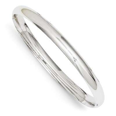 High Polished 6.00mm Hinged Bangle 14k White Gold DB503, MPN: DB503, 886774094762