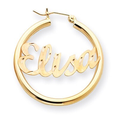 Tube Earrings Satin Diamond-cut 14k Gold Polished XNA272Y, MPN: XNA272Y, 191101542527