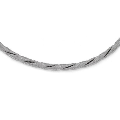 Leslie&#39;s Textured with 2.5in Extender Necklace - Sterling Silver HB-QLF454-17, MPN: QLF454-17, 8867…