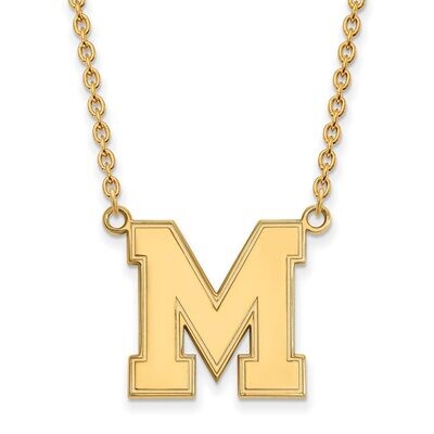 Univeristy of Memphis Large Pendant with Chain Necklace 10k Yellow Gold 1Y039UMP-18, MPN: 1Y039UMP-…