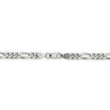 26 Inch Rhodium Plated 5.25mm Figaro Chain Sterling Silver QFG150R-26, MPN: QFG150R-26, 886774082622