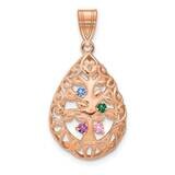 4 Birthstone Tree Of Life Tear Drop Pendant Sterling Silver Rose-plated XNA908/4RP, MPN: XNA908/4RP,