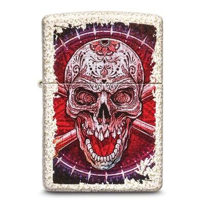 Zippo Mercury Glass Red Skull Design Lighter GM25793, MPN: GM25793, 191693198737