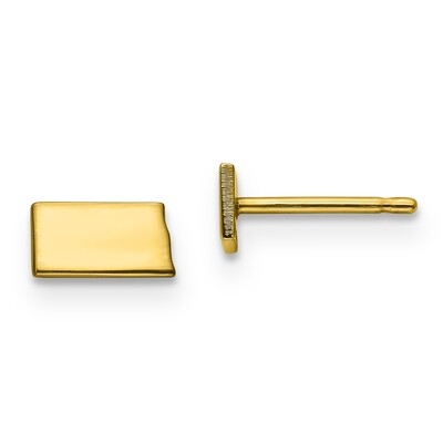 North Dakota State Small Earrings 14k Yellow Gold Engravable XNE50Y-ND, MPN: XNE50Y-ND, 886774759104