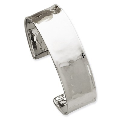 19mm Lightly Hammered Polished Bangle 14k White Gold DB564, MPN: DB564, 886774094878