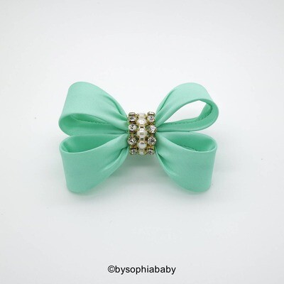 Baby Hair Clip Aqua Green Bow Hair Clip Mint Hair Clip Baptism Hair Clip Mint Baby Bow Girls Bow Ha…