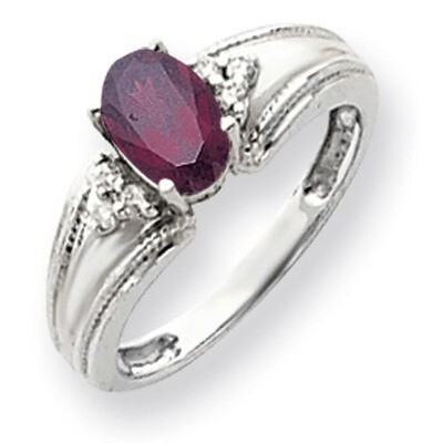 Rhodolite Garnet Diamond Ring 14k white Gold 7x5mm Oval Y4450RG/A, MPN: Y4450RG/A, 883957395357