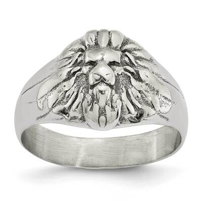 Polished Lion Head Ring Stainless Steel Antiqued SR637-10, MPN: SR637, 191101873706