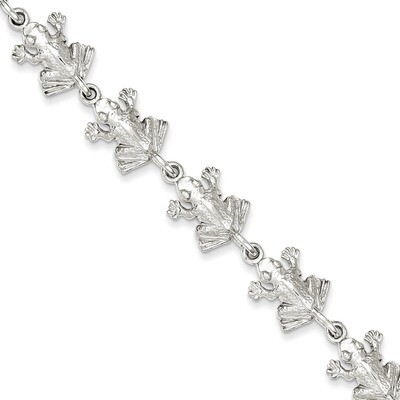 7 Inch Frogs Bracelet Sterling Silver QA54-7, MPN: QA54-7, 883957902951