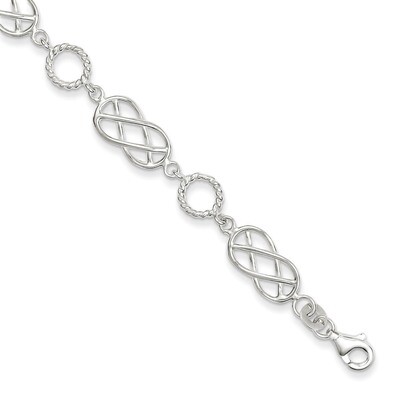 Pretzel &amp; Circle Bracelet Sterling Silver QG3026-7.25, MPN: QG3026-7.25, 886774268002