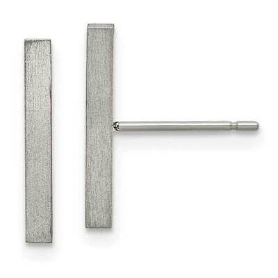Brushed Bar Post Earrings Titanium TBE111, MPN: TBE111, 191101866159