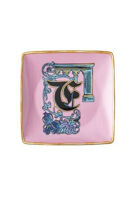 Versace Christmas Holiday Alphabet Canape Dish Alphabet Letter F 4 3/4 Inch Square, MPN: 11940-4036…