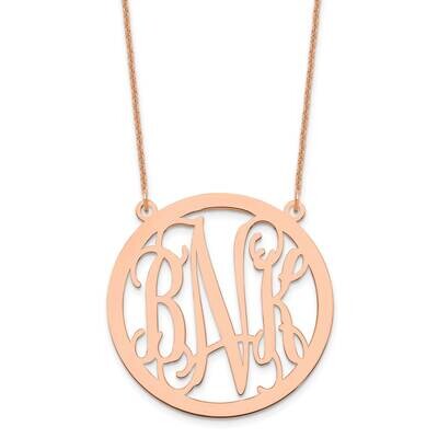 Circle Monogram Necklace 14k Rose Gold Large XNA564R, MPN: XNA564R,