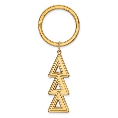 Delta Delta Delta Key Chain Gold-plated Silver GP010DDD, MPN: GP010DDD, 886774910734