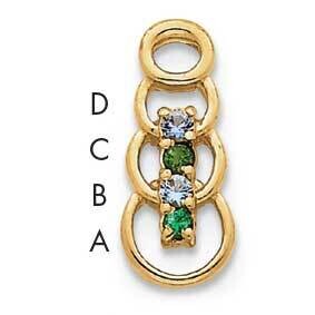4 Synthetic Stone Family Pendant 14k Gold XMP51/4SY, MPN: XMP51/4SY, 883957142555