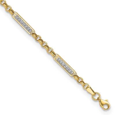 Diamond-Cut Beads 7.5 Inch Bracelet 14k Two-Tone Gold Polished FB1896-7.5, MPN: FB1896-7.5, 8839578…
