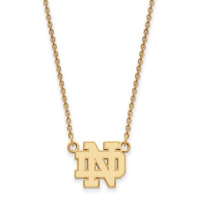 University of Notre Dame Small Pendant Necklace 14k Yellow Gold 4Y015UND-18, MPN: 4Y015UND-18, 1911…