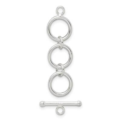 Small Triple Circle Toggle Clasp Sterling Silver Polished SS4996, MPN: SS4996,
