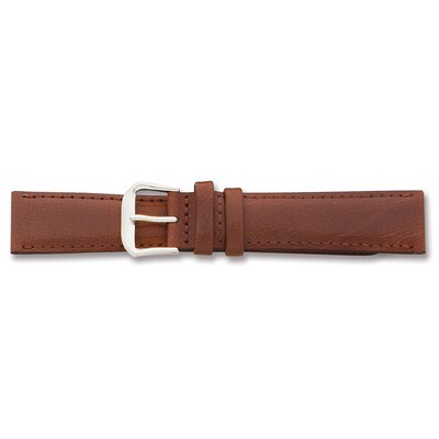 19mm Havana Smooth Leather Watch Band 7.5 Inch Silver-tone Buckle BAW117-19, MPN: BAW117-19, 602269…