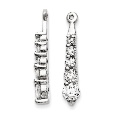 Earring Jacket 14k White Gold AA Quality Diamond XJ17WAA, MPN: XJ17WAA, 883957114910