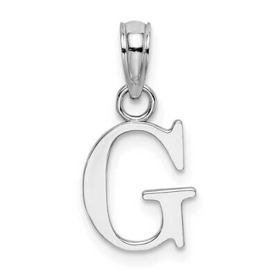 G Block Initial Charm 10k White Gold Polished 10K6423WG, MPN: 10K6423WG,