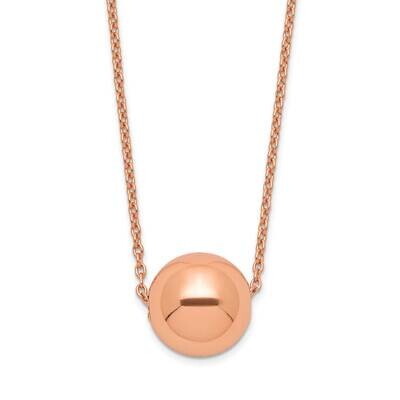 Rose-Tone Polished Bead Necklace Sterling Silver QG5561-18, MPN: QG5561-18, 883957923451
