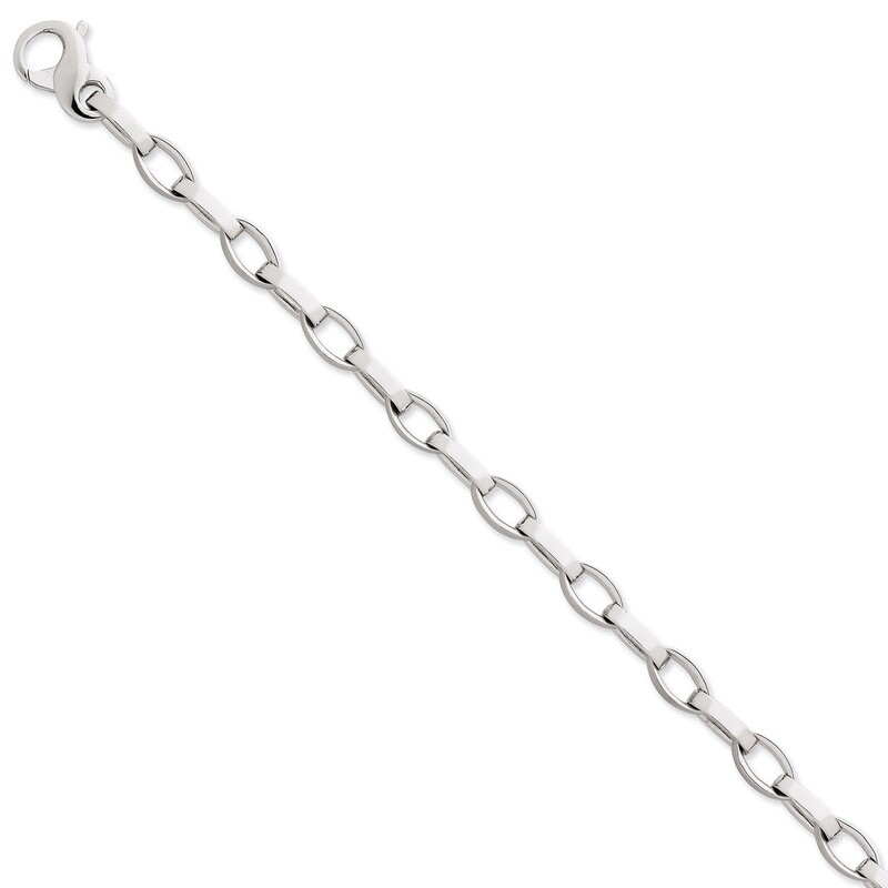 6.6mm Polished Fancy Link Chain 24 Inch 14k White Gold WLK564-24, MPN: WLK564-24, 191101715853