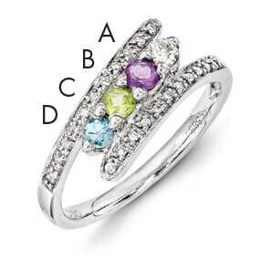Family Jewelry Genuine Stone &amp; Diamond Set Ring 14k White Gold XMRW33/4GY, MPN: XMRW33/4GY, 8839571…