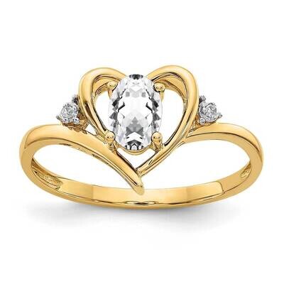 Diamond &amp; White Topaz Ring 14k Gold XBS483, MPN: XBS483, 883957413976