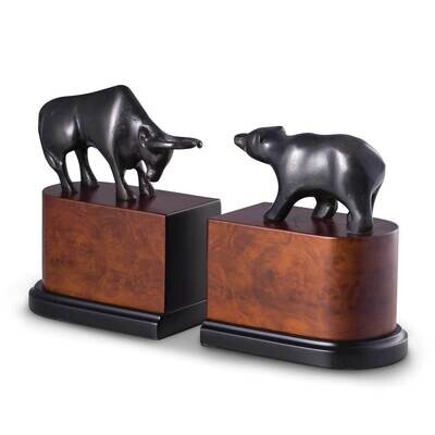 Cast Metal with Bronzed Finished Bull and Bear Bookends on Wood Base GM21520, MPN: GM21520, 7971404…