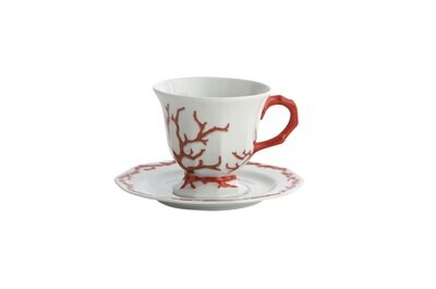 Mottahedeh Barriera Corallina Red Tea Cup &amp; Saucer TD104, MPN: TD104,